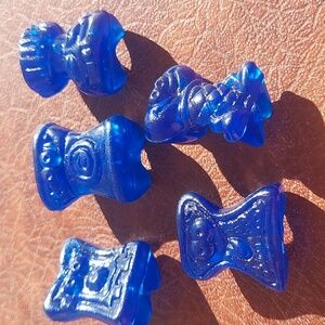 RARE Lot of 5 Vintage GoGo’s Crazy Bones - Translucent Blue "Ice" Figures